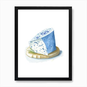Gorgonzola Cheese Dairy Food Pencil Illustration Art Print