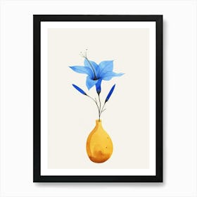 Blue Flower In A Vase 1 Art Print