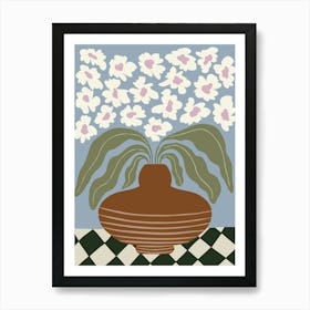 Retro Clay And Flower Art Print