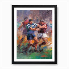 Rugby In The Style Of Monet 2 Art Print