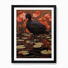 Dark And Moody Botanical Coot 1 Art Print