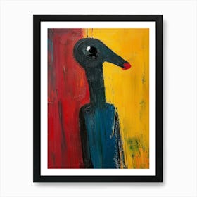 Cartoonish Humanoid Bird Art Print