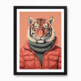 Tiger Illustrations Wearing A Turtleneck 2 Art Print