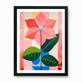 Poinsettia 3 Hilma Af Klint Inspired Pastel Flower Painting Art Print