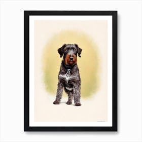 German Wirehaired Pointer Illustration Dog Art Print