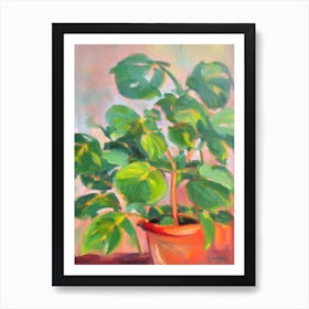 Split Leaf Philodendron Impressionist Painting Art Print