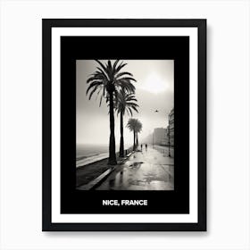 Poster Of Nice, France, Mediterranean Black And White Photography Analogue 6 Art Print