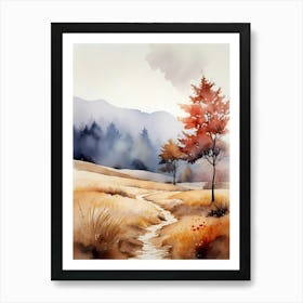 Watercolor Landscape Painting 75 Art Print