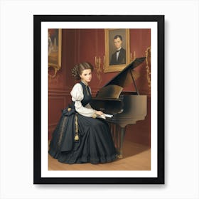 Victorian Woman Playing Piano Art Print