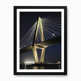 Charleston Bridge At Night Art Print