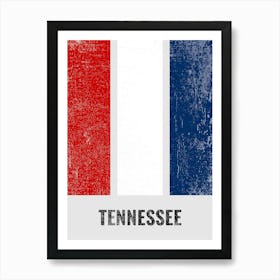 Vintage Minimalist Tennessee State Flag Colors Art Print