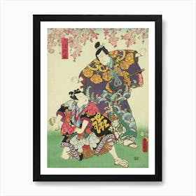 Tanzen Roppo Kohtaus Shosagoto Näytelmässä, 1856, By Utagawa Kunisada Art Print