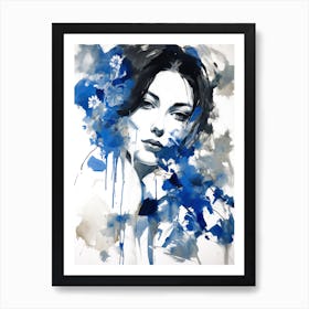 Blue Flower Painting Art Print