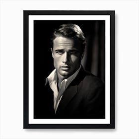 Black And White Photograph Marlon Brando Art Print