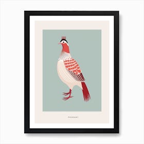 Minimalist Pheasant 7 Bird Poster Art Print