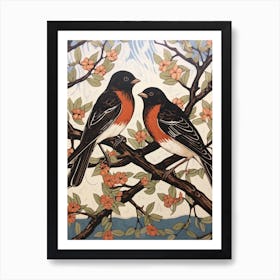 Art Nouveau Birds Poster Swallow 2 Art Print
