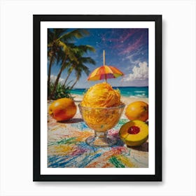 Mango Ice Cream On The Beach 1 Art Print