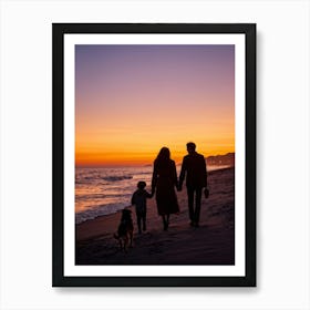 A Jubilant Family Of Four A Pair Of Young And Old Alongside A Couple Of Dogs Who Belong To Them S Art Print