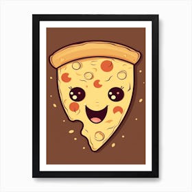 Pizza Kawaii Illustration 3 Art Print