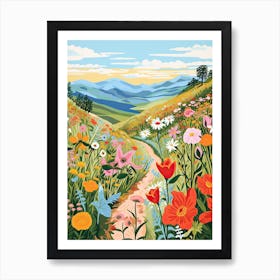 Summer Picnic With Flowers 2 Art Print