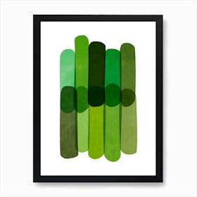 Cool Green Bold Lines Art Print