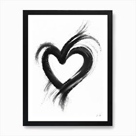 Infinity Heart Symbol 1 Black And White Painting Art Print