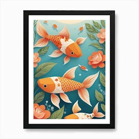 Floral Koi Fish Nursery Illustration (26) Art Print