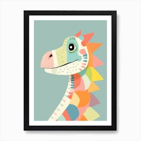 Colourful Dinosaur Thescelosaurus 2 Art Print