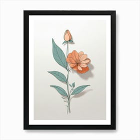 Flower Drawing Art Print