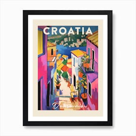 Dubrovnik Croatia 1 Fauvist Painting  Travel Poster Art Print