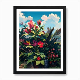 Flowers In The Garden Art Print