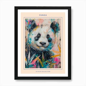 Panda Brushstrokes Poster 2 Art Print