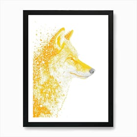 Yellow Timber Wolf 2 Art Print