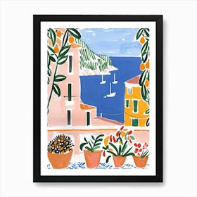 Travel Poster Happy Places Amalfi Coast 4 Art Print