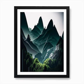 Zhangjiajie National Forest Park China Cut Out Paper Art Print