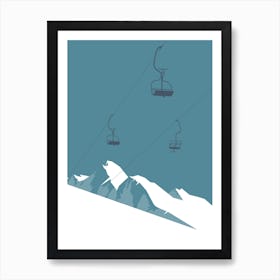 Ski chairlifts Affiche