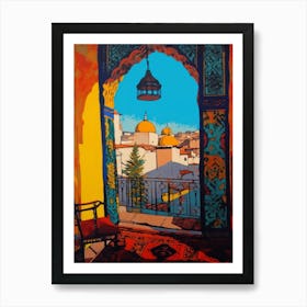 A Window View Of Marrakech In The Style Of Pop Art 4 Art Print