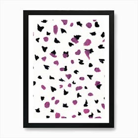 Abstract Art, Colorful Pink And Yellow Confetti Splatters Painting with Oil Pastel Color 1 Art Print