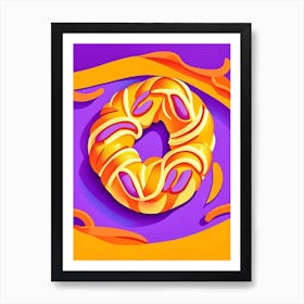 Pretzel Bread Bakery Product Matisse Inspired Pop Art 1 Art Print