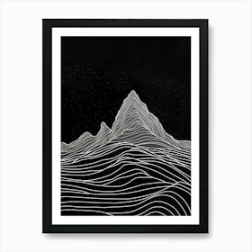 Beinn Dorain Mountain Line Drawing 8 Art Print