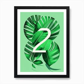 26, Number, Education Jungle Leaf Art Print