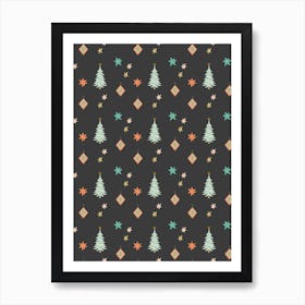 Christmas Eve Tree Pattern Art Print