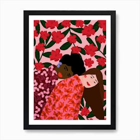 Girls Together Art Print