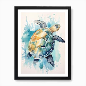 Sea Turtle Watercolour Painting Art Print