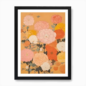 Marigolds Flower Big Bold Illustration 1 Affiche