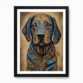 Abstract Art Of Tribe Dog Art Print