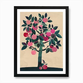 Apple Tree Colourful Illustration 3 1 Art Print