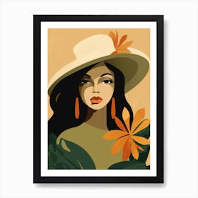 Woman In A Hat 23 Art Print