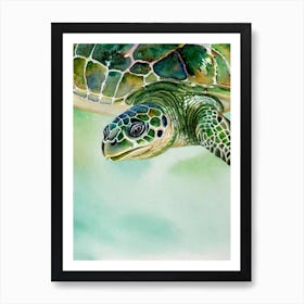 Green Sea Turtle II Storybook Watercolour Art Print