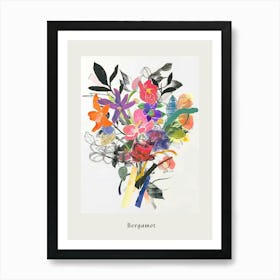 Bergamot 1 Collage Flower Bouquet Poster Art Print